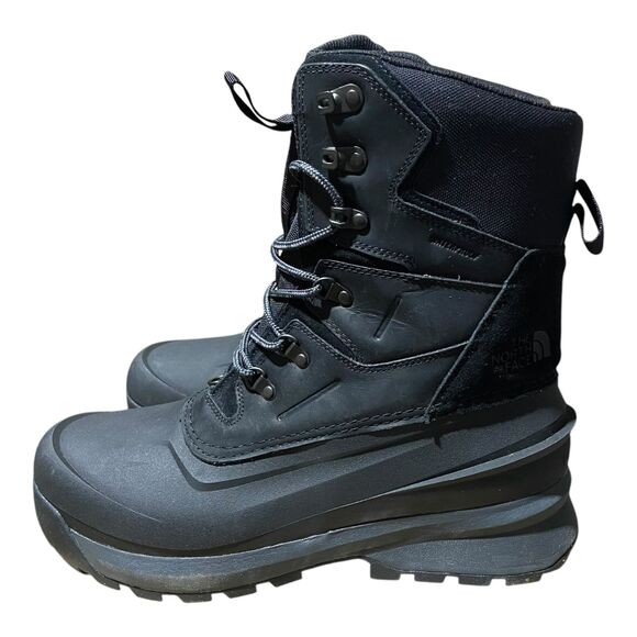 The North Face Boots Mens 13 Black Leather Chilkat V 400 Insulated WP Snow Gorp - Picture 5 of 12